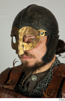  Photos Medieval Soldier in leather armor 5 Medieval clothing Medieval soldier gold armor head plate helm 0002.jpg